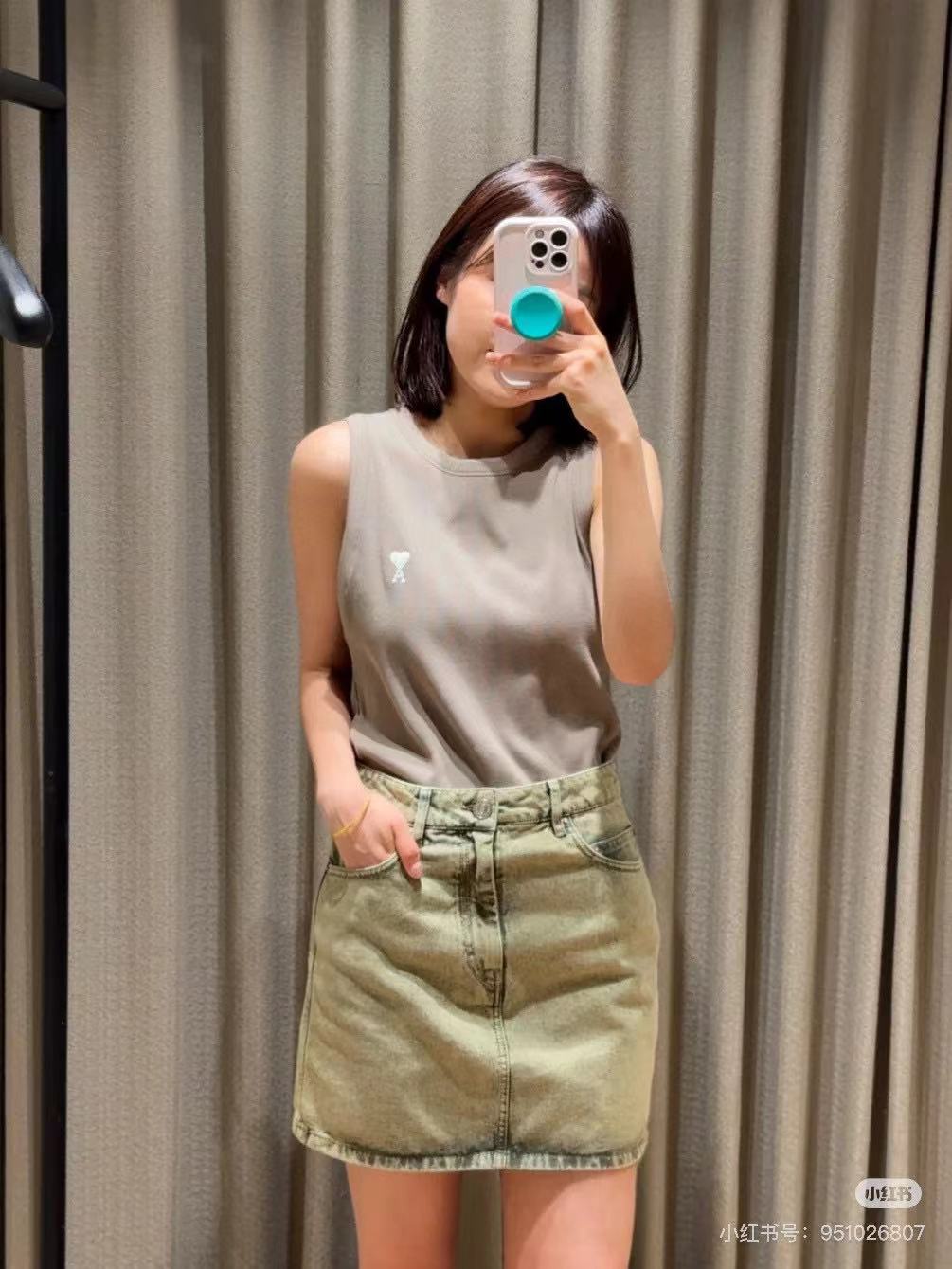 NO:475380,ami 2025 summer new threaded vest love logo embroidery navy blue gray-green sml, alexander wang19860909ami 2025夏季新款螺纹背心 爱心徽标刺绣 藏蓝色 灰绿色 sml,,alexander wang,Women's clothing