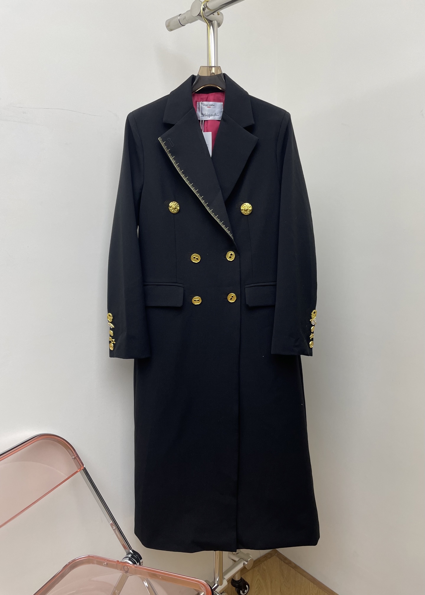 NO:504015,Schiaparelli 2025 autumn and winter new summer embroidered ruler long suit jacket, streamlined and restrained design and high-end materials, unique long design elongates the body proportions, making it look full of aura sml real photos, jackets & coats, business suit, alexander wang19860909Schiaparelli 2025秋冬新款夏刺绣标尺长款西装外套,精简克制的设计与高级材质相融合, 独特的长款设计拉长身形比例 显得气场十足 sml 实拍图,,jackets & coats,business suit,alexander wang,Women's clothing