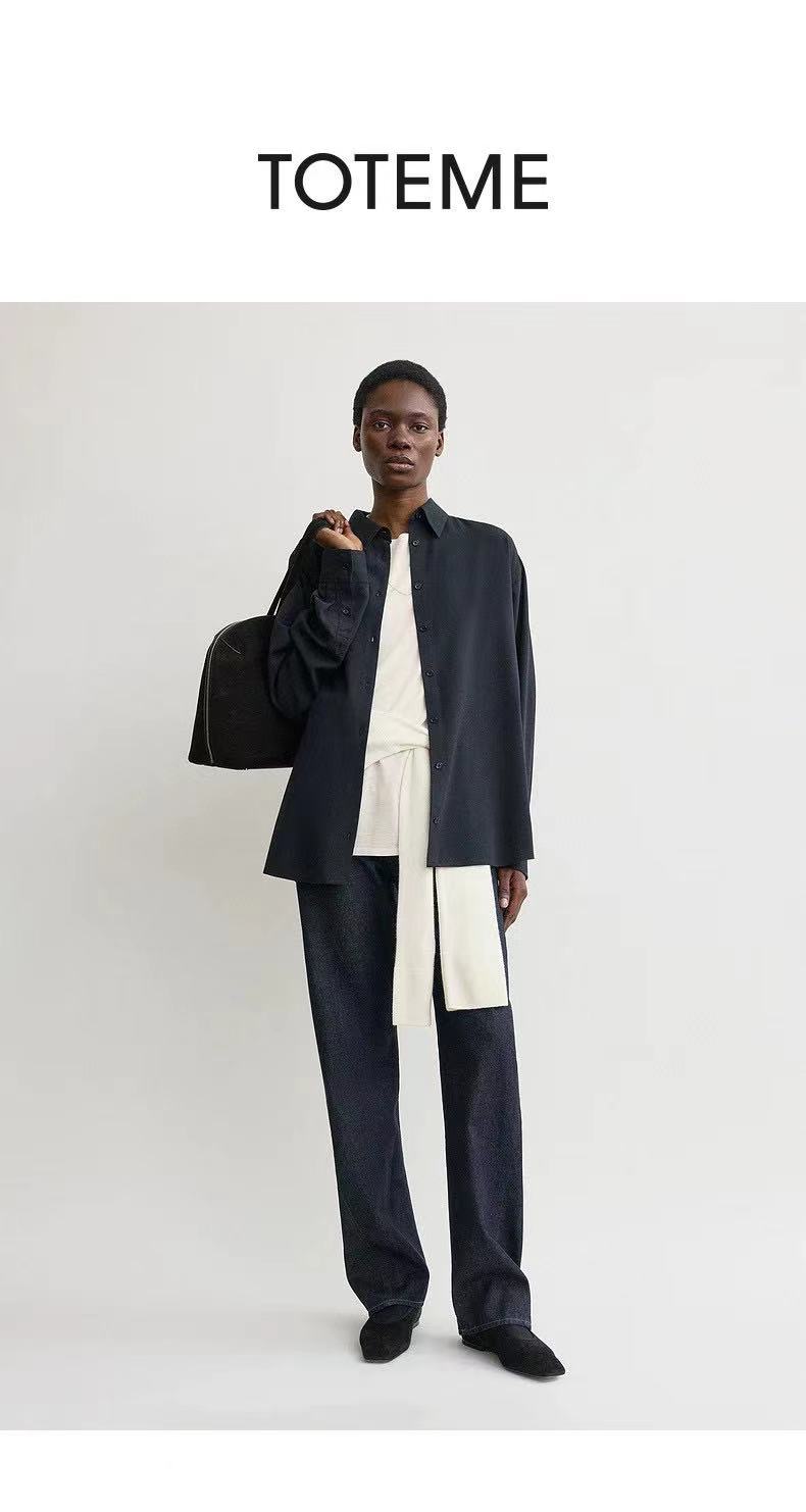 NO:517058,toteme new classic shirt elastic waist trousers row style, minimalist old money, high waist wide-leg design. Two colors and three sizes 343638 p shirt, alexander wang19860909toteme 早秋新款经典衬衣松紧腰长裤 row风感,极简老钱,高腰阔腿设计.两色三码 343638 p 衬衣,,alexander wang,Women's clothing