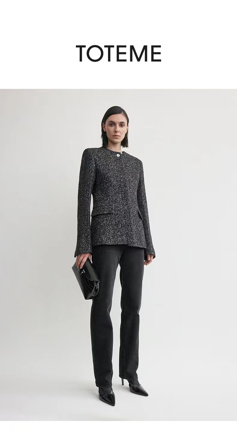 NO:534747,toteme 2025 autumn and winter new jacket, collarless silhouette waist-hugging, excellent style, capable and simple 343638,,jackets & coats,alexander wang19860909toteme 2025秋冬新款外套 无领廓形收腰 绝佳版型 干练极简 343638,,jackets & coats,alexander wang,Women's clothing