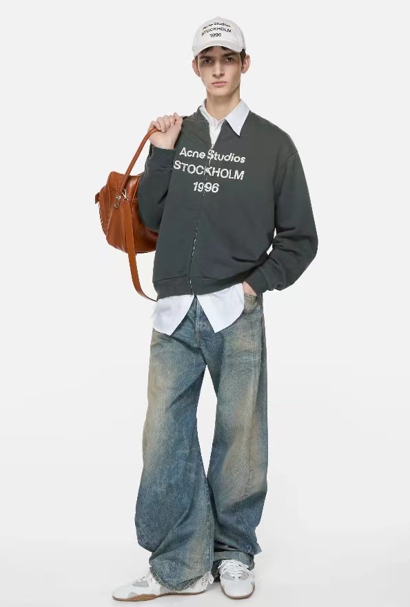 NO:560817,acne 2025 early autumn new jacket 1996 series popular zipper baseball shirt old and dirty smlxl,,acne studios,jackets & coats,alexander wang19860909acne 2025早秋新款外套 1996系列爆款 拉链棒球衫 做旧脏脏 smlxl,,acne studios,jackets & coats,alexander wang,Women's clothing