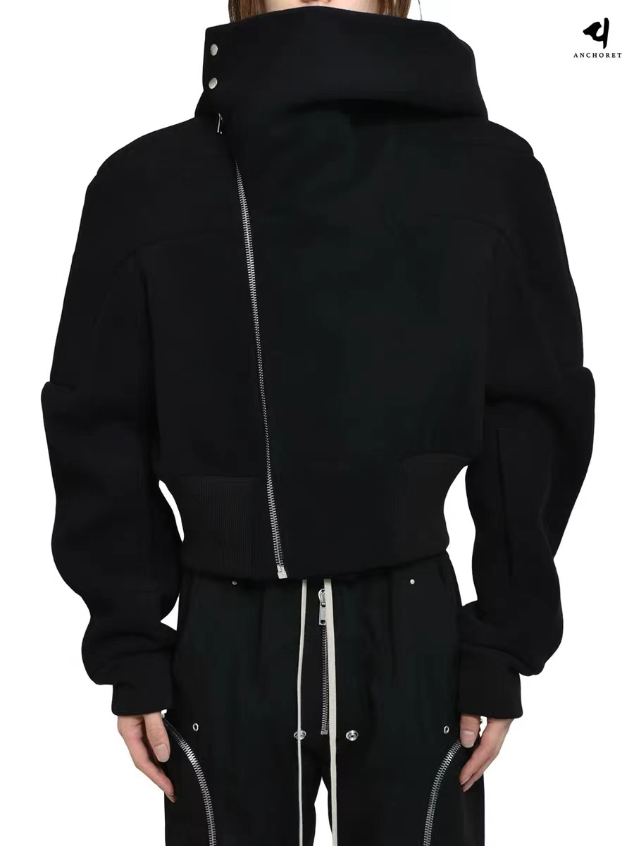 NO:623701,rick owens new autumn and winter dark autumn and winter wool short hooded flight jacket versatile street jacket black SMLXL,,jackets & coats,hats,alexander wang19860909rick owens 秋冬新款暗黑秋冬羊毛短款连帽飞行夹克百搭街头夹克衫 黑色SMLXL,,jackets & coats,hats,alexander wang,Women's clothing