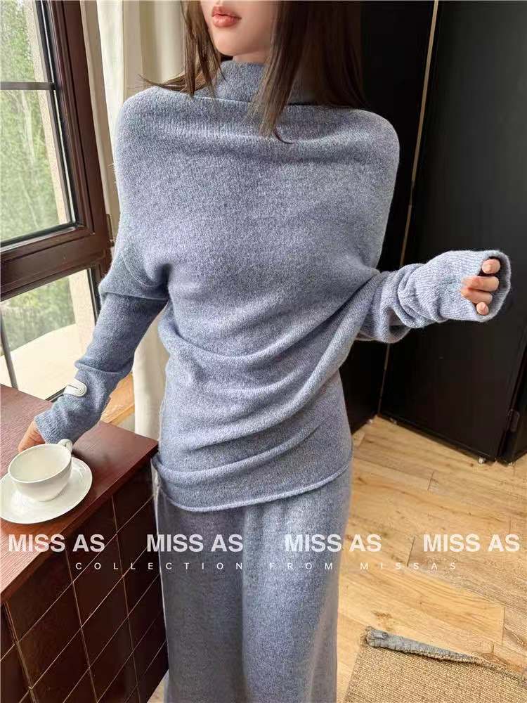 NO:655490,VIKTORIACHA* 2025 autumn and winter new irregular tops, high-necked knitted long-sleeved sweaters. Two colors and three sizes sml,, alexander wang19860909VIKTORIACHA* 2025秋冬新款不规则上衣,高领领口针织长袖毛衫.两色三码sml,,alexander wang,Women's clothing