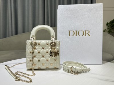 Styles & Where to Buy Dior Bags Handbags Gold White Embroidery Resin Sheepskin Lady Mini