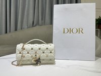 Dior Bags Handbags Gold White Sheepskin Spring Collection Chains