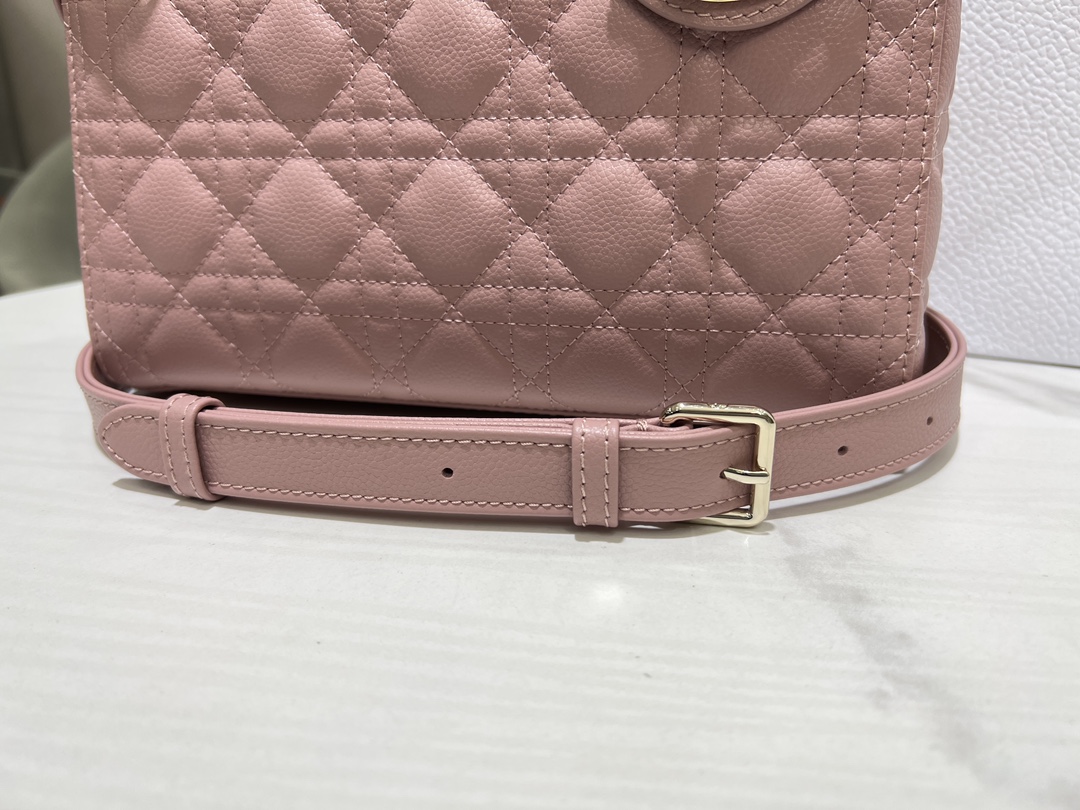 lady dior five grid cowhide ball pattern cherry blossom pinkgold buckle