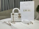 Dior Bags Handbags AAA Class Replica Gold White Embroidery Sheepskin Lady Chains
