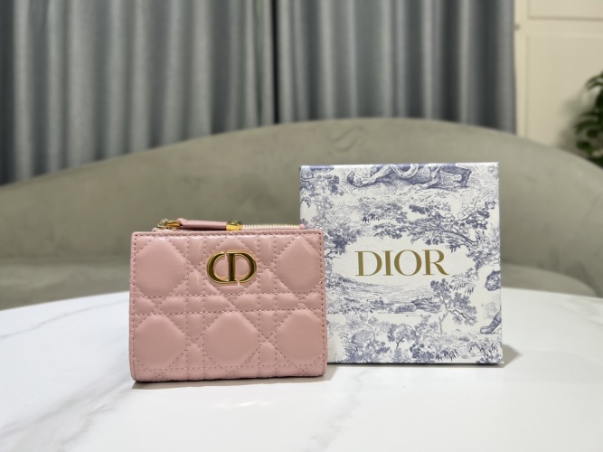Dior 30 Montaigne Dahlia Billetera Compacta Rosa con Logo CD 1 Dior 30 Montaigne Dahlia Billetera Compacta Rosa con Logo CD