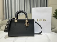 Dior Bags Handbags Black Gold Embroidery Cowhide Spring/Summer Collection Lady Casual
