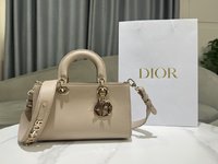 Dior Bags Handbags Apricot Color Black Gold Pink Embroidery Cowhide Spring/Summer Collection Lady Casual