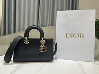 Dior Top
 Bags Handbags Black Gold Embroidery Cowhide Spring/Summer Collection Lady Casual