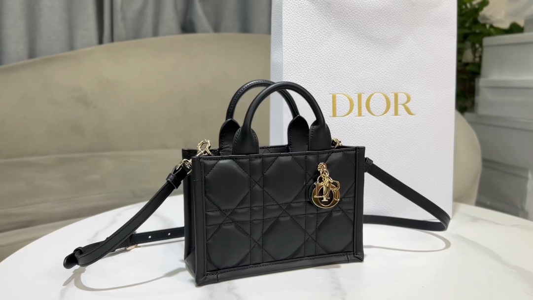 Dior Book Tote Handbags Tote Bags Best Luxury Replica
 Black Cowhide Mini