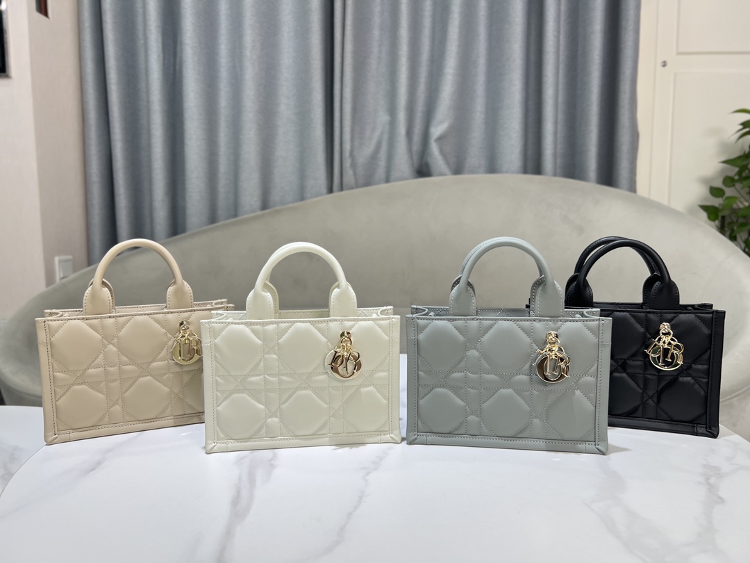 Online Shop
 Dior Book Tote Handbags Tote Bags Apricot Color Black Grey White Cowhide Mini