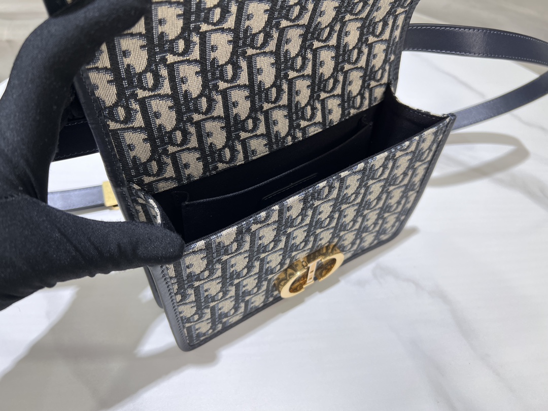 30 Montaigne Oblique Bag: Blue Canvas, CD Clasp, Adjustable Leather Strap 9 i1727668898 7660 5