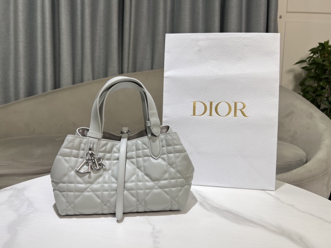 Dior Gray Toujours Small Handbag Quilted Lambskin with D.I.O.R Charms 1 Dior Gray Toujours Small Handbag Quilted Lambskin with D.I.O.R Charms