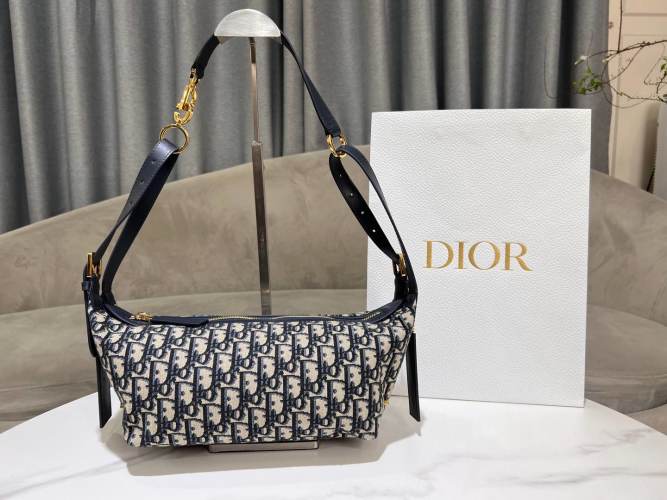 Dior D-Journey Bag Blue Dior Oblique Jacquard with Gold Hardware, 25 x 14 x 16 cm 1 Dior D-Journey Bag Blue Dior Oblique Jacquard with Gold Hardware, 25 x 14 x 16 cm