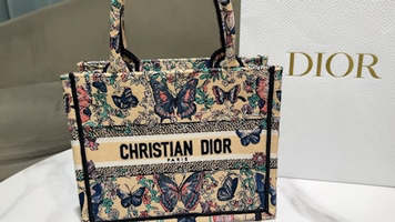 תיק Tote קטן Christian Dior דגם Butterfly בעיצוב פרפרים ייחודי