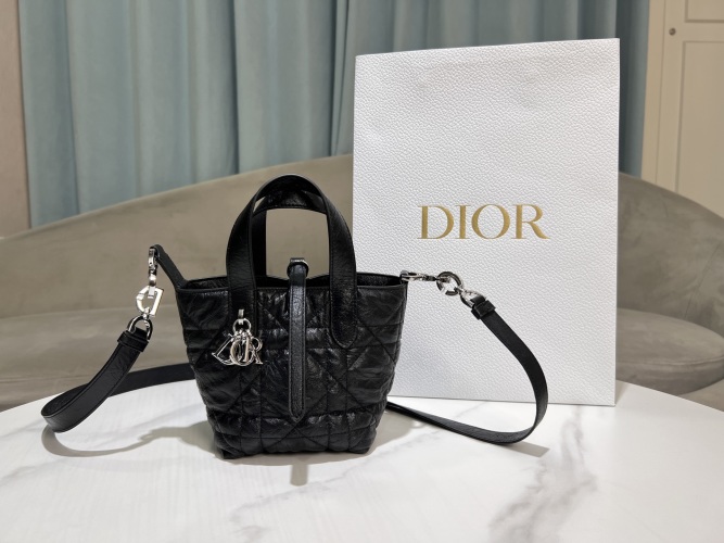 Dior Toujours Nano Black Crinkled Patent Leather Handbag with CD Lock 1 Dior Toujours Nano Black Crinkled Patent Leather Handbag with CD Lock
