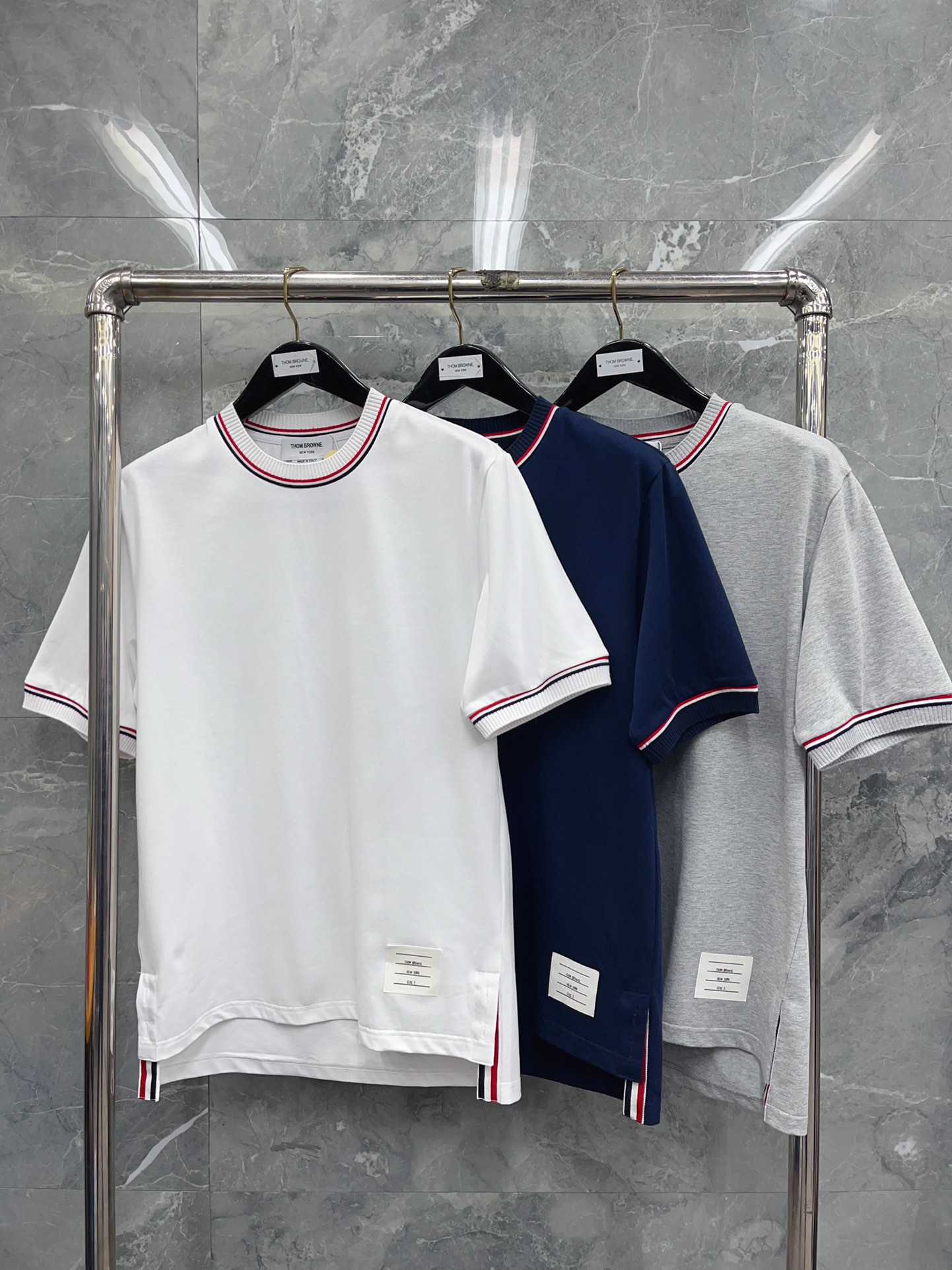 톰브라운 여성 프린트 스트라이프 크루넥 반팔 티셔츠 레플리카 40539 Thom Browne Women T Shirt