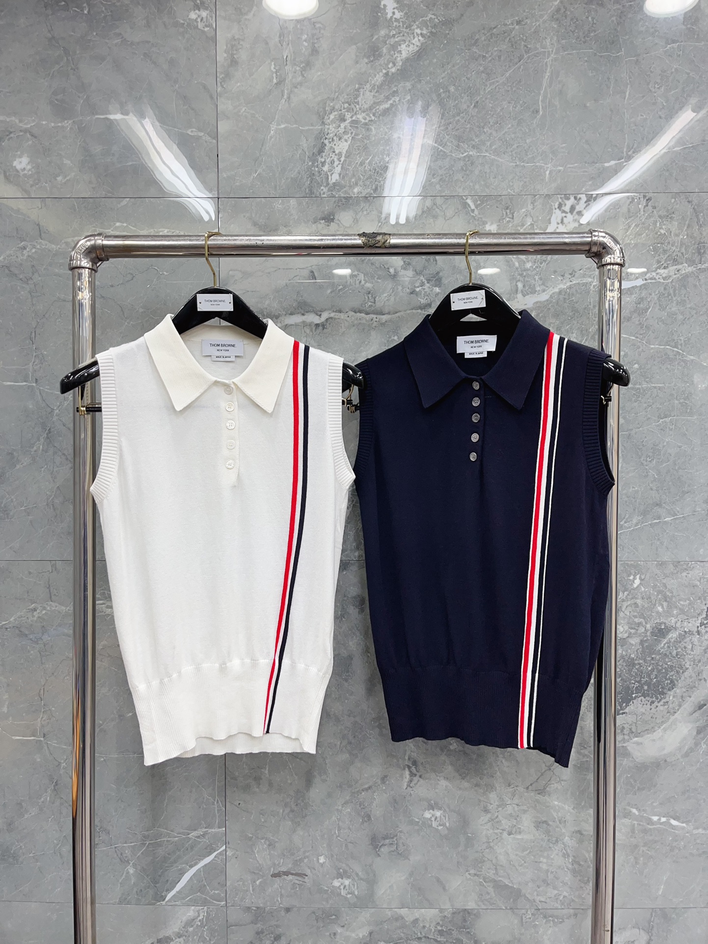 톰브라운 여성 스트라이프 카라 반팔 티셔츠 레플리카 40534 Thom Browne Women T Shirt