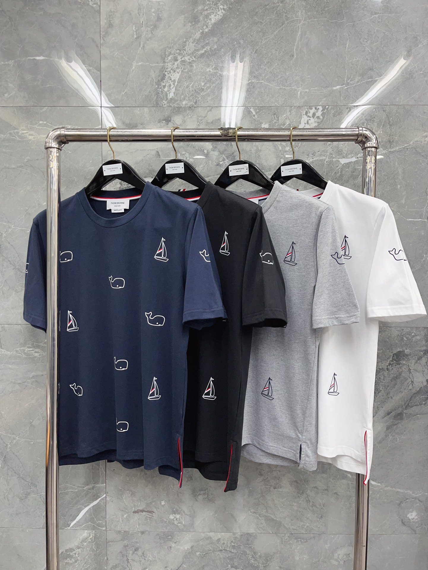 톰브라운 코튼 라운드넥 반팔 티셔츠 40548 Thom Browne T Shirt