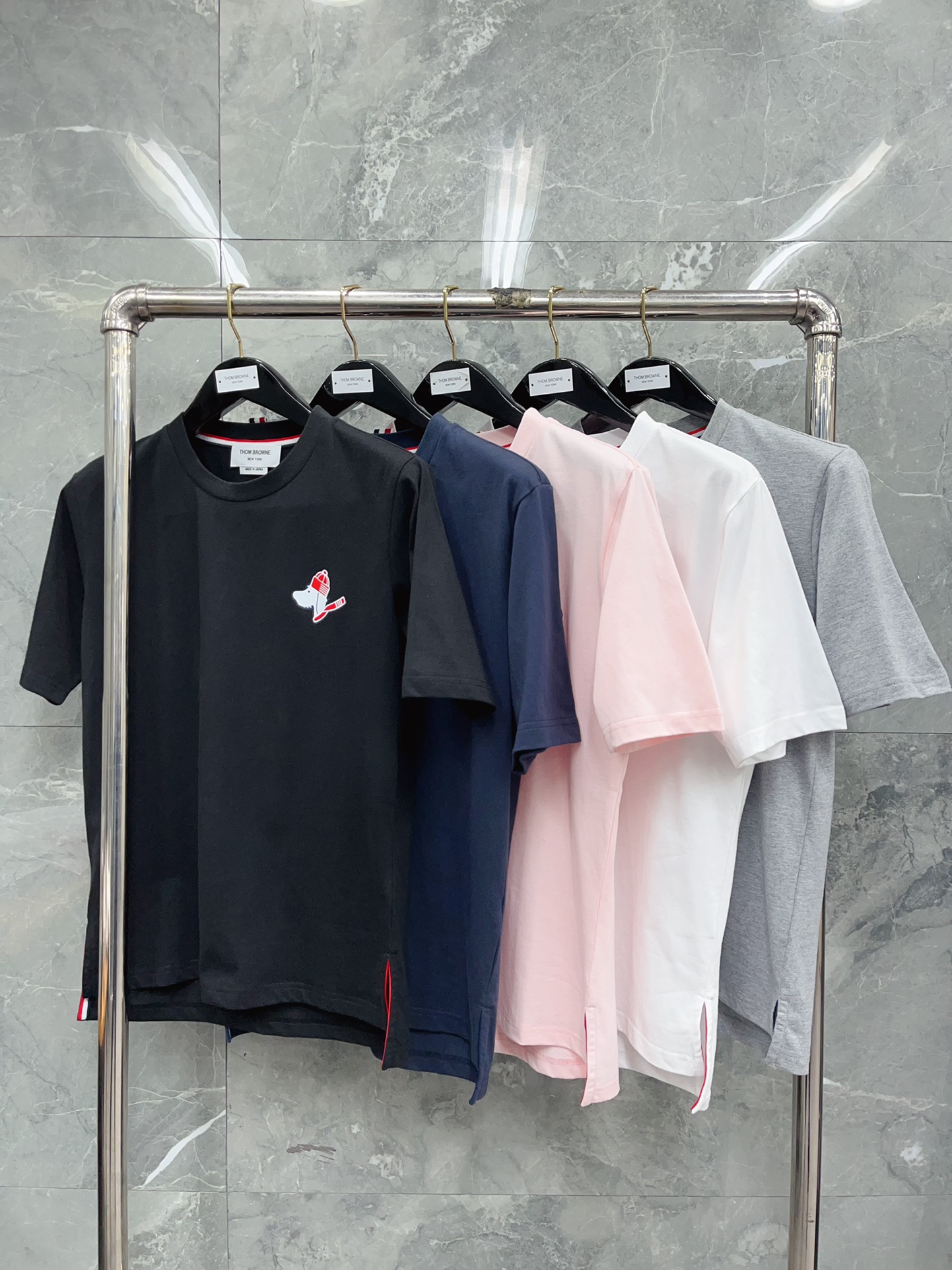 톰브라운 로고 코튼 라운드넥 반팔 티셔츠 40552 Thom Browne T Shirt