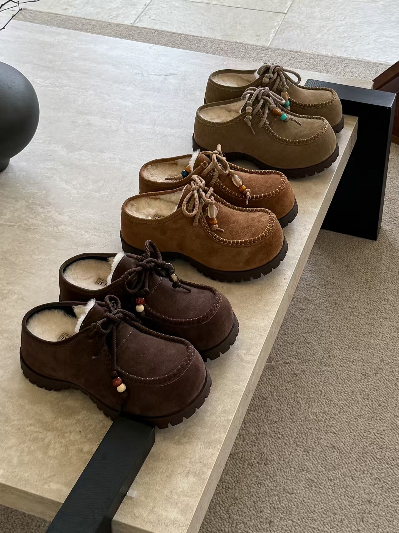 NO:560782,Color Collection: Maroon, Smart Color, Antelope Brown, Semi-Floating Shoes19860909颜色合集 栗色 巧色 羚羊棕,半拖毛毛鞋,Women's Shoes