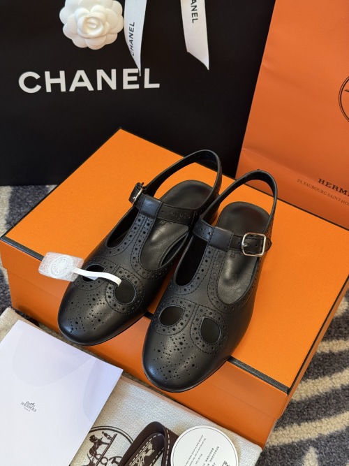 Hermès Black Leather Mary Jane Slingback Dress Shoes, Women's Size 35-41 1 Hermès Black Leather Mary Jane Slingback Dress Shoes, Women's Size 35-41