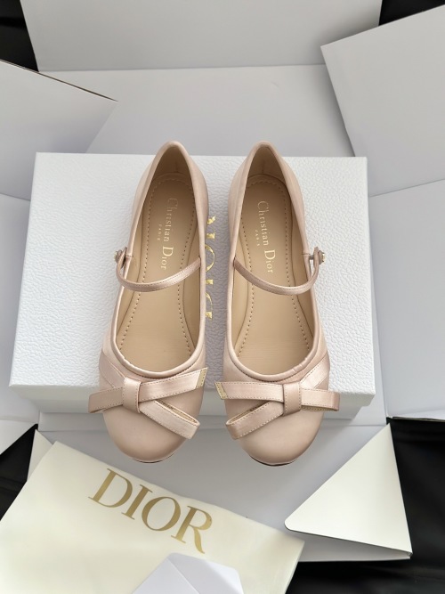 Dior D-Lovely Ballet Flats with Bow, Elegant and Comfortable