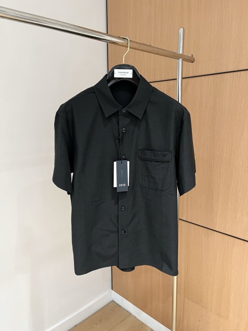 Dior Men's Black Short Sleeve Casual Shirt - Premium Fabric, Perfect Fit