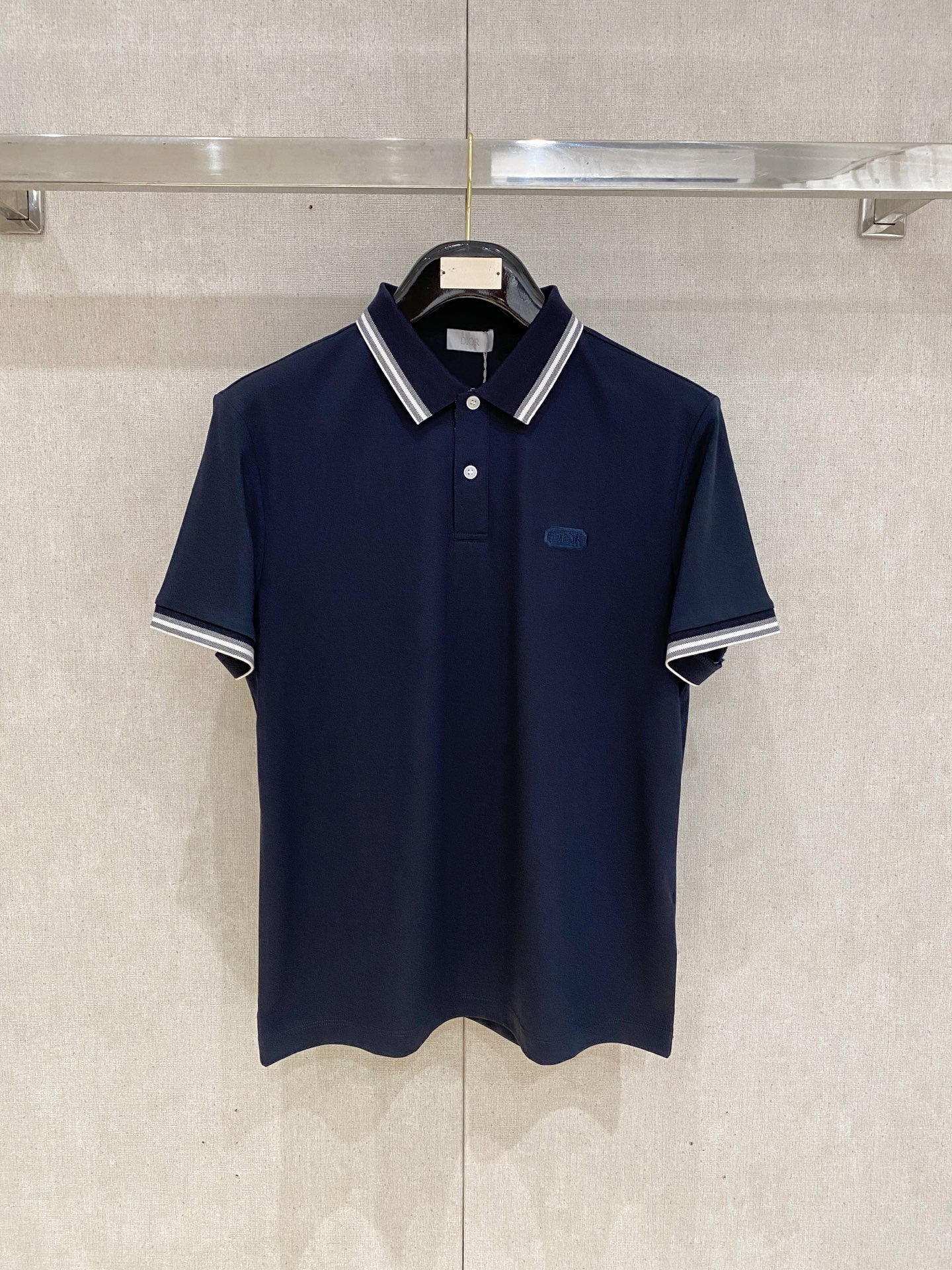 Dior Men's Navy Blue Polo Shirt Short Sleeve Fashionable and Comfortable 1 i1745428933761 7480 0 0