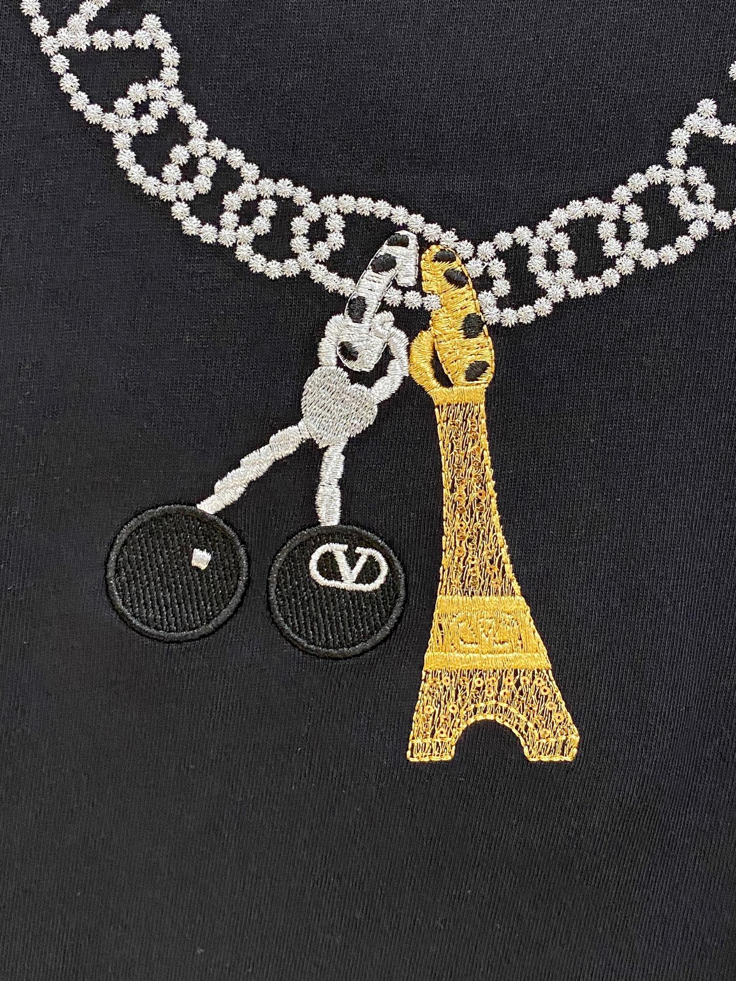 🌾退换# 华伦天*valentino 春夏新款首发专柜最新款短袖圆领T恤 手绘工艺 高端订制 设计前卫时