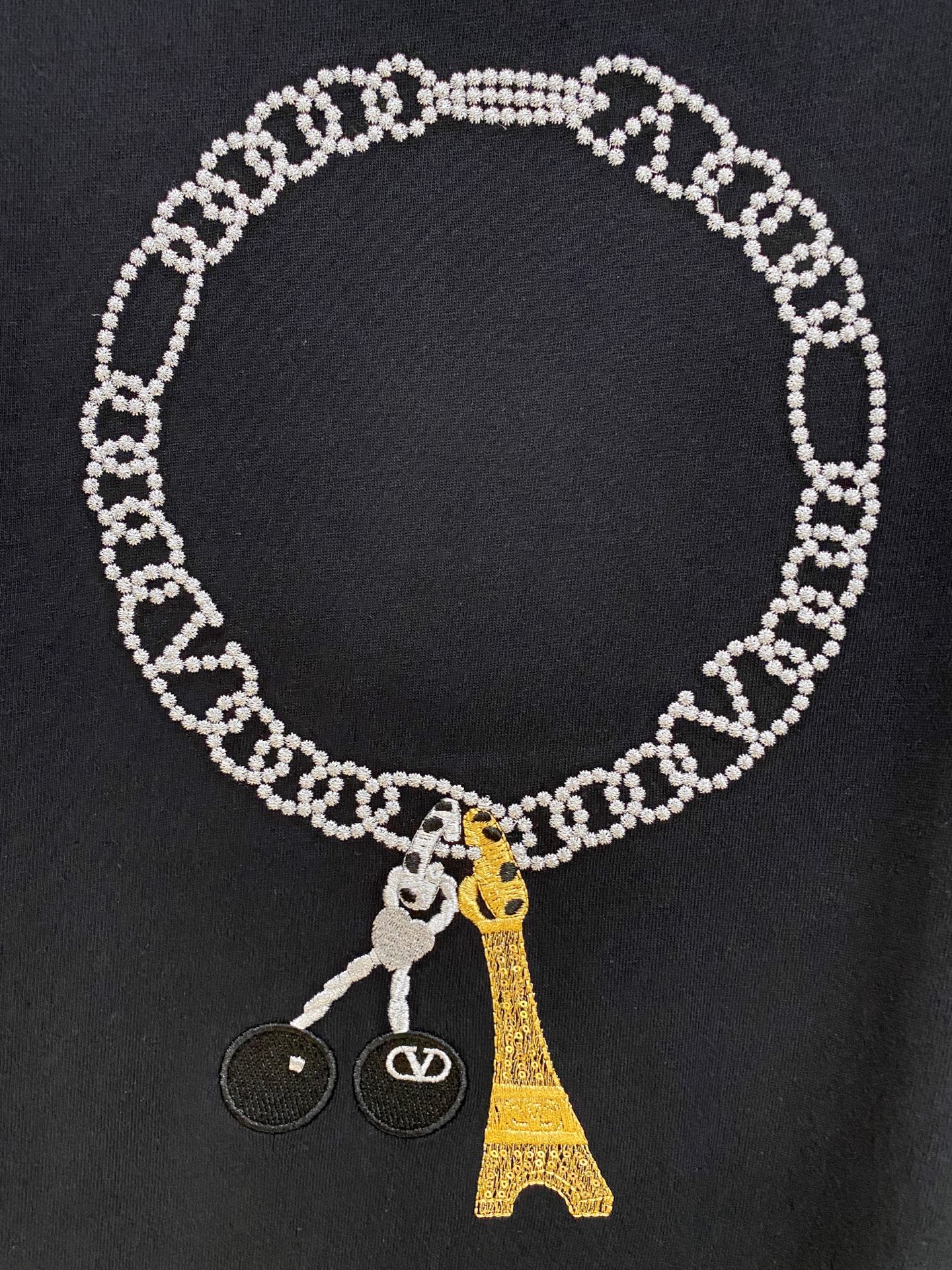 🌾退换# 华伦天*valentino 春夏新款首发专柜最新款短袖圆领T恤 手绘工艺 高端订制 设计前卫时