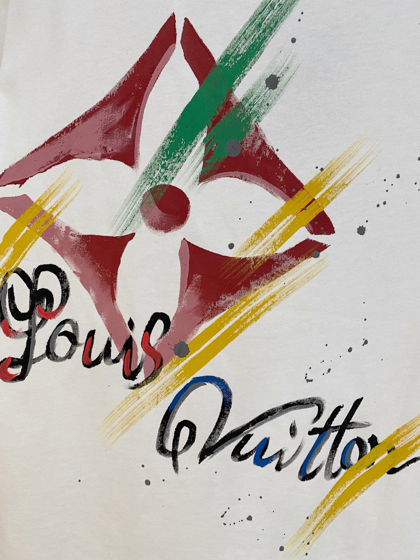 🌾退换# 路易威*LV 春夏新款首发专柜最新款短袖圆领T恤 手绘工艺 高端订制 设计前卫时尚！品牌log