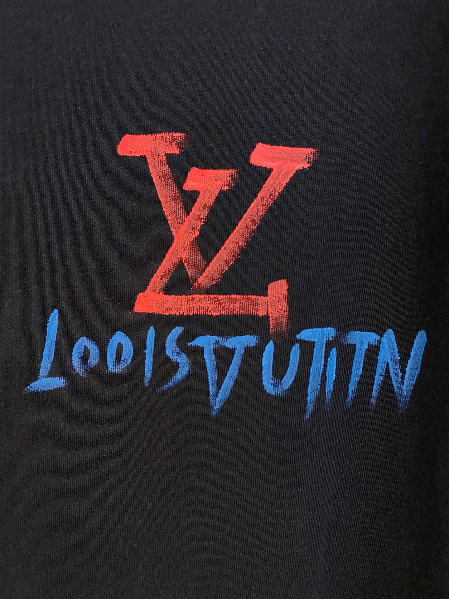 🌾退换# 路易威*LV 春夏新款首发专柜最新款短袖圆领T恤 手绘工艺 高端订制 设计前卫时尚！品牌log