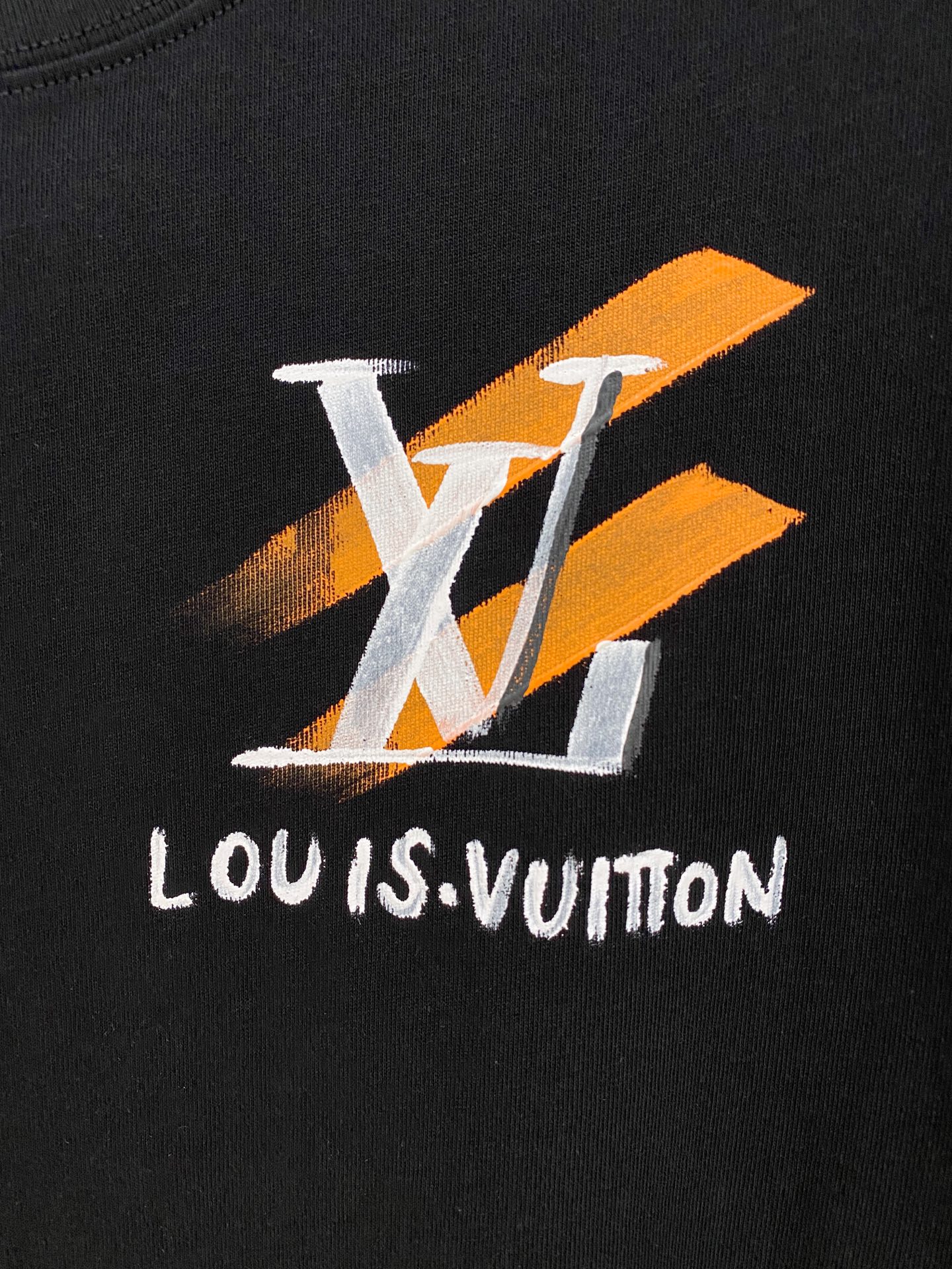 🌾退换# 路易威*LV 春夏新款首发专柜最新款短袖圆领T恤 手绘工艺 高端订制 设计前卫时尚！品牌log