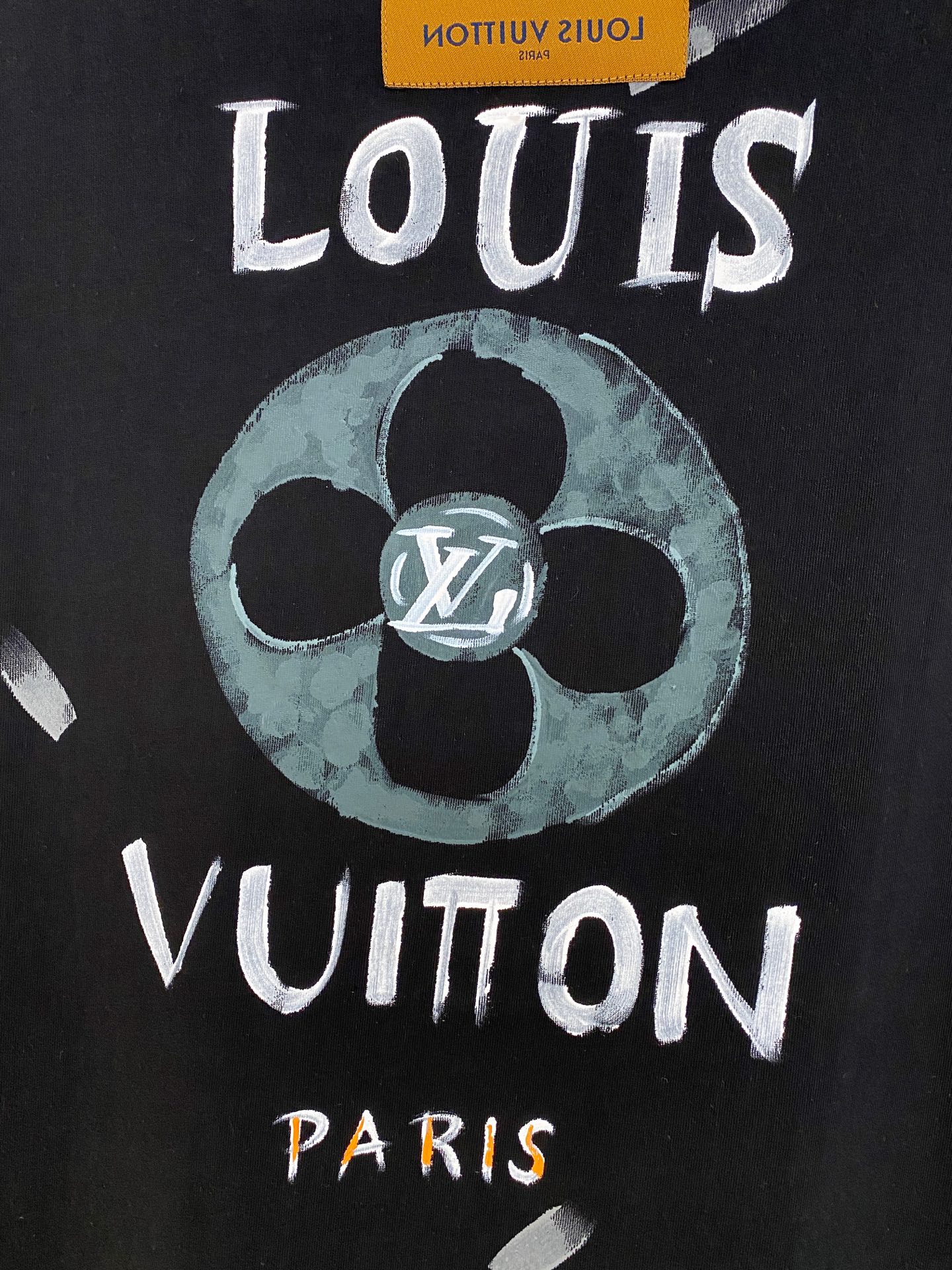🌾退换# 路易威*LV 春夏新款首发专柜最新款短袖圆领T恤 手绘工艺 高端订制 设计前卫时尚！品牌log