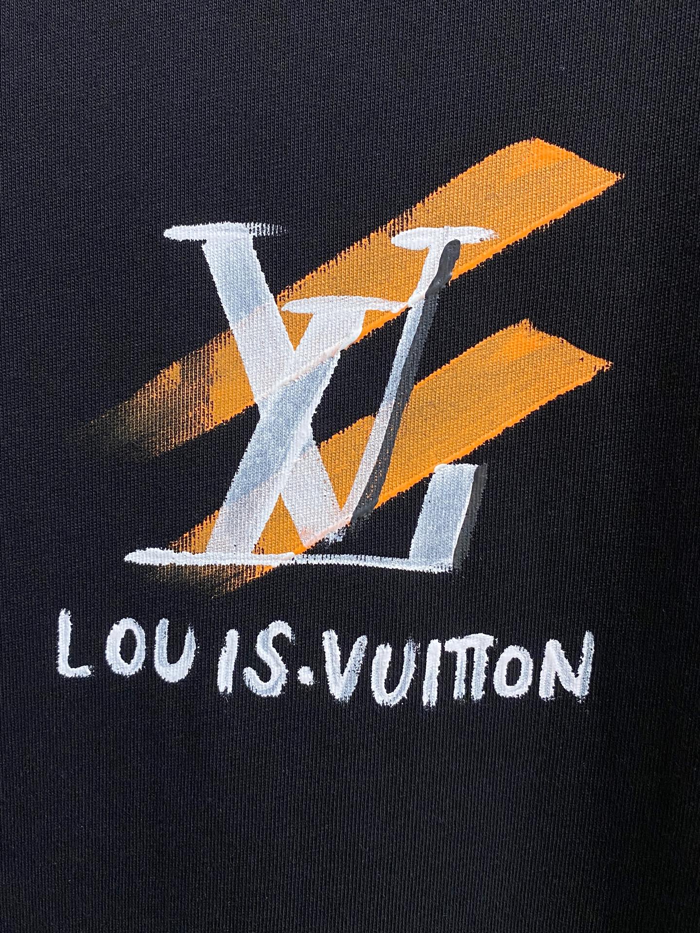  路易威*1V 25SS春夏新款首发专柜最新款短袖圆领T恤 手绘高端订制 设计前卫时尚！品牌logo重工