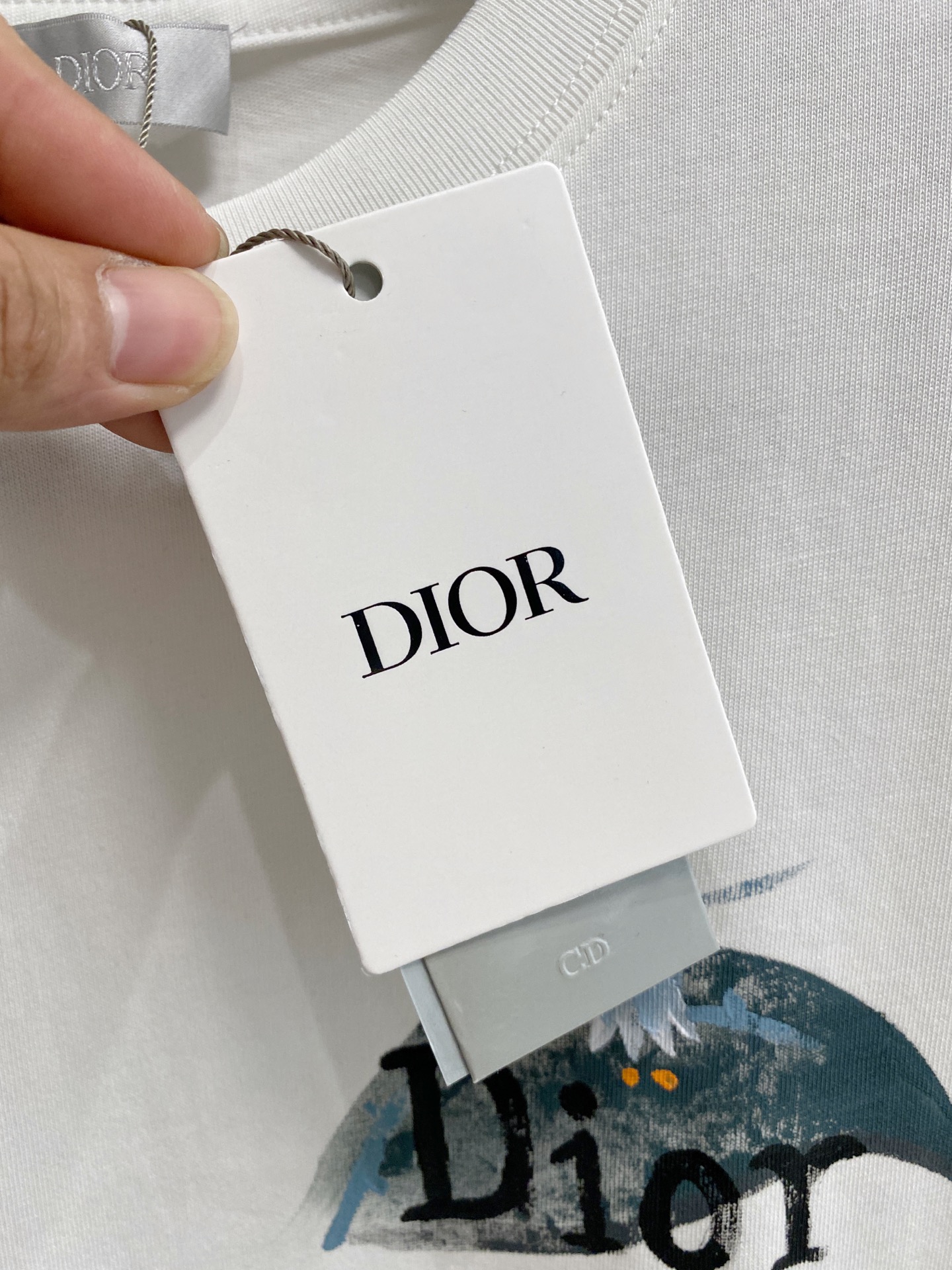 迪*DIOR 25SS春夏新款首发专柜最新款短袖圆领T恤 手绘高端订制 设计前卫时尚！品牌logo重工