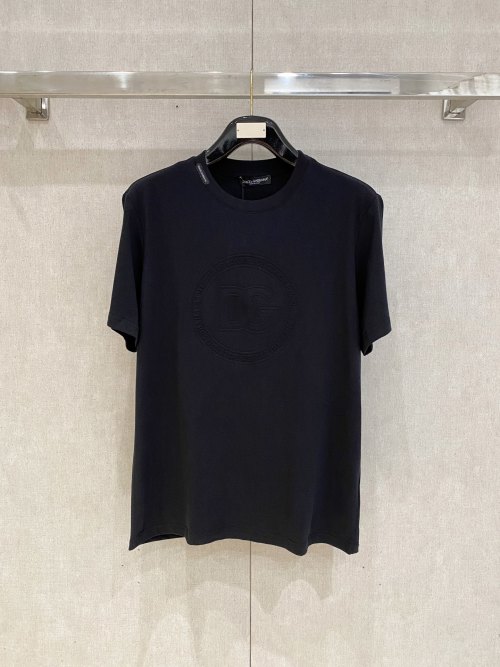 Dolce&Gabbana Men's Embossed Logo Short Sleeve T-Shirt - Premium Cotton 1 Dolce&Gabbana Men's Embossed Logo Short Sleeve T-Shirt - Premium Cotton