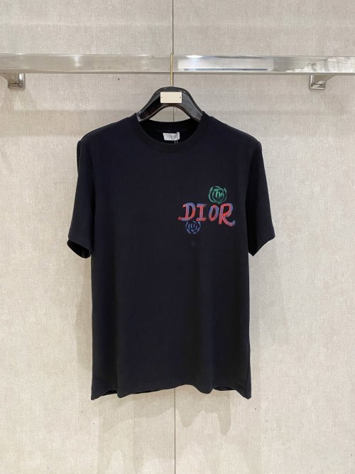 DIOR Men's Short Sleeve Crewneck T-Shirt with Logo - Fashionable and Comfortable 1 DIOR Men's Short Sleeve Crewneck T-Shirt with Logo - Fashionable and Comfortable