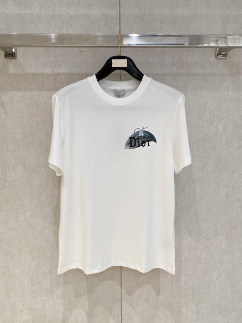 DIOR 25SS Short Sleeve Crew Neck T-Shirt Hand-Painted High-End Custom 1 DIOR 25SS Short Sleeve Crew Neck T-Shirt Hand-Painted High-End Custom