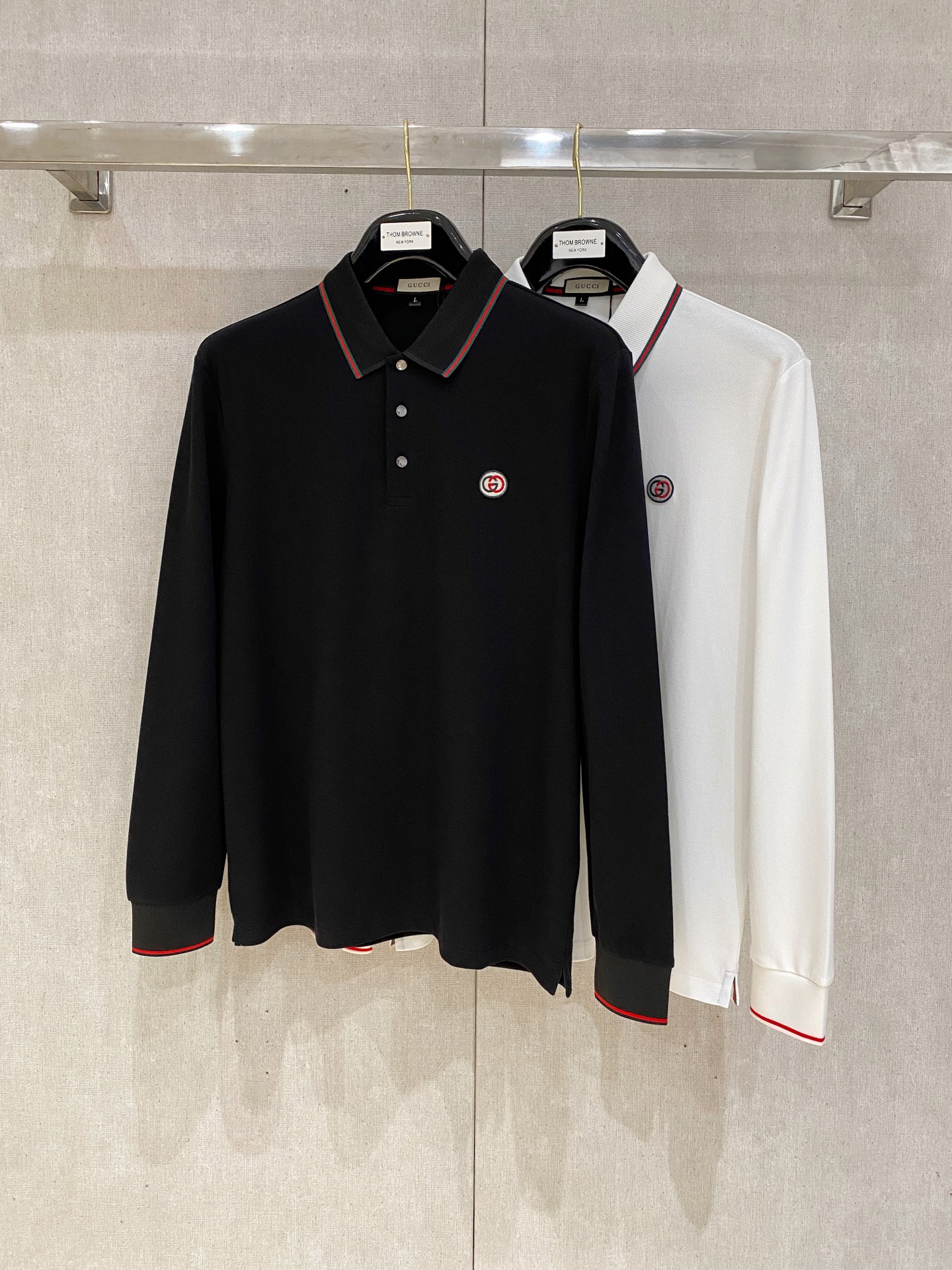 开春新品 古驰 𝟏𝟎𝟎%新疆长绒棉 面料柔软舒适透气𝟮𝟬25 秋冬 限量款长袖Polo系列𝗦𝗜𝗭𝗘：𝗠-