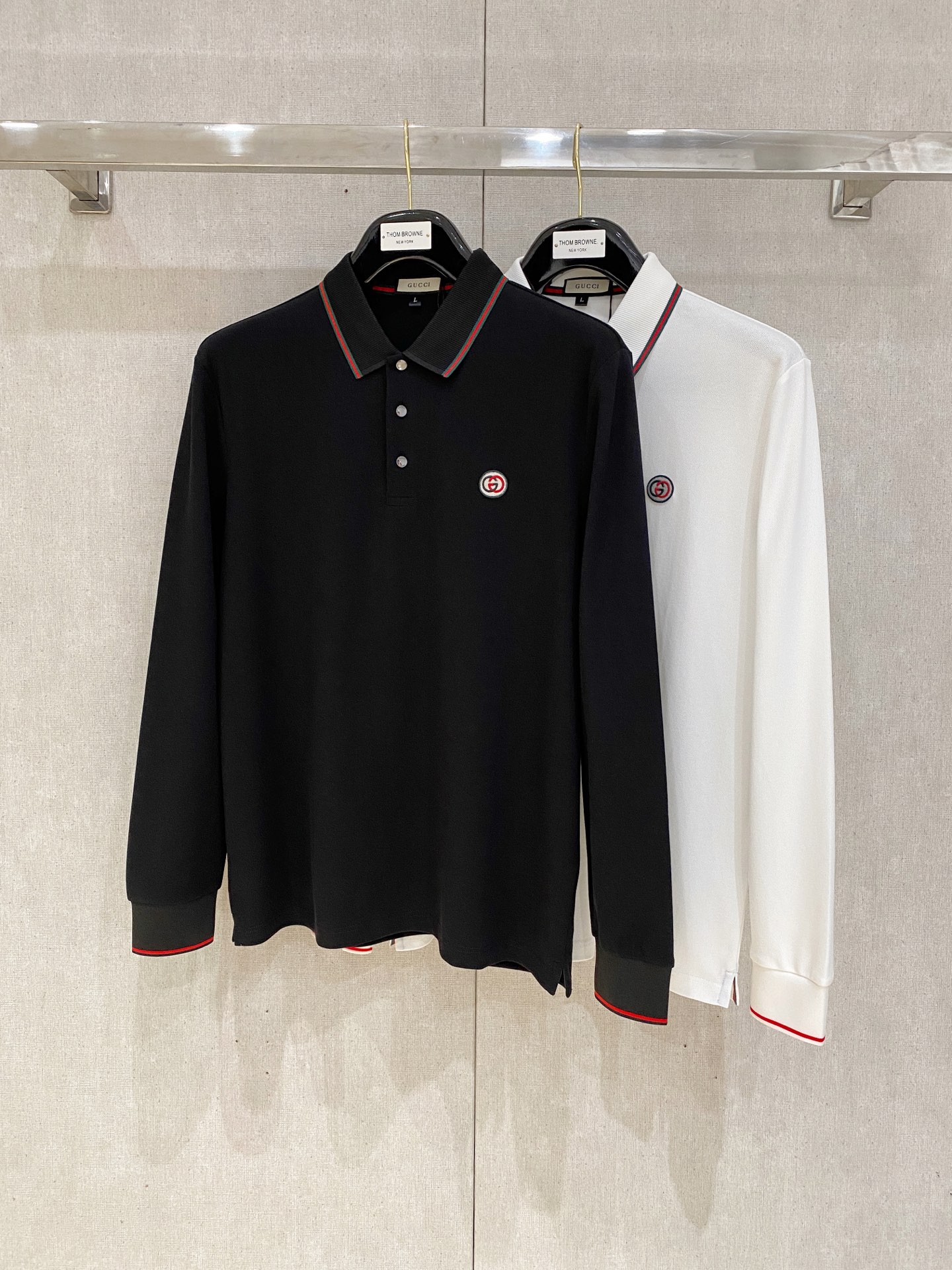 开春新品 古驰 𝟏𝟎𝟎%新疆长绒棉 面料柔软舒适透气𝟮𝟬25 秋冬 限量款长袖Polo系列𝗦𝗜𝗭𝗘：𝗠-