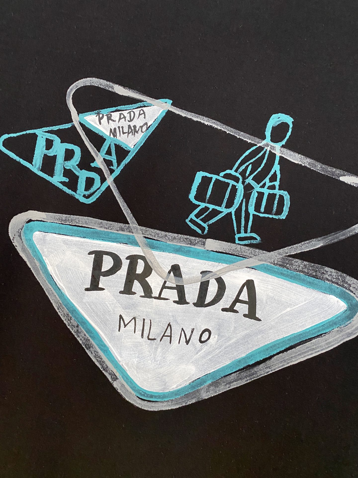  普拉达  2025春夏新款首发专柜最新款圆领短袖 高端订制 设计前卫时尚！品牌logo重工艺设计 高端