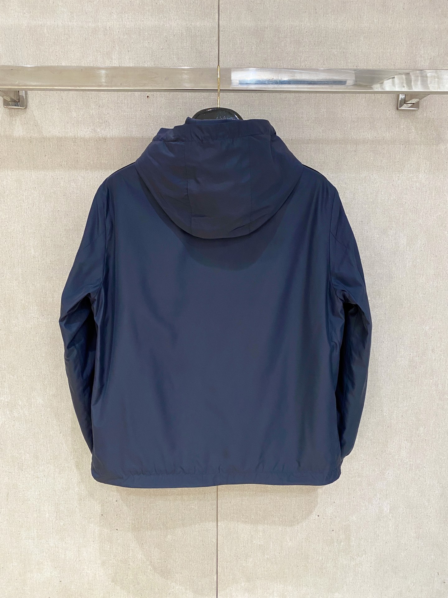 Moncler Men's Navy Hooded Jacket with Striped Sleeves - Casual Style 10 i1753712980914 4627 0 8