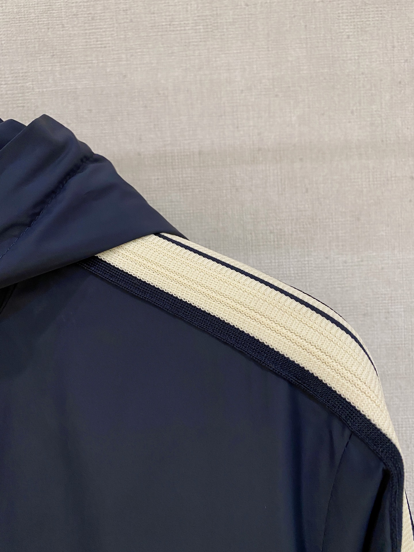Moncler Men's Navy Hooded Jacket with Striped Sleeves - Casual Style 4 i1753712982002 8302 0 2