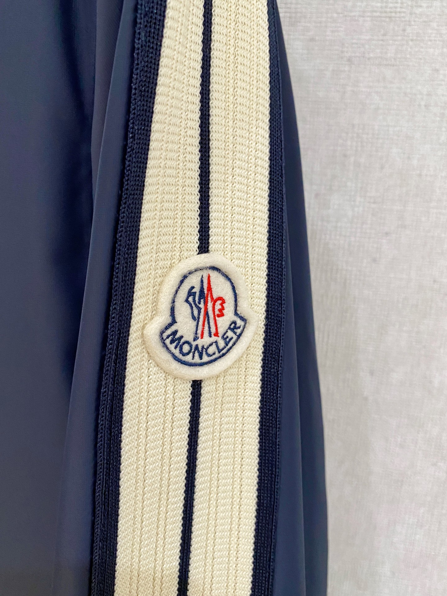 Moncler Men's Navy Hooded Jacket with Striped Sleeves - Casual Style 5 i1753712982094 7084 0 3
