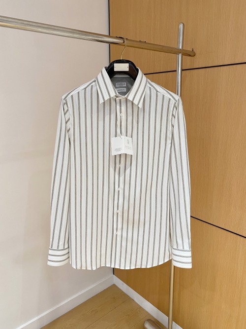Brunello Cucinelli Striped Cotton Shirt - Lightweight & Breathable 1 Brunello Cucinelli Striped Cotton Shirt - Lightweight & Breathable