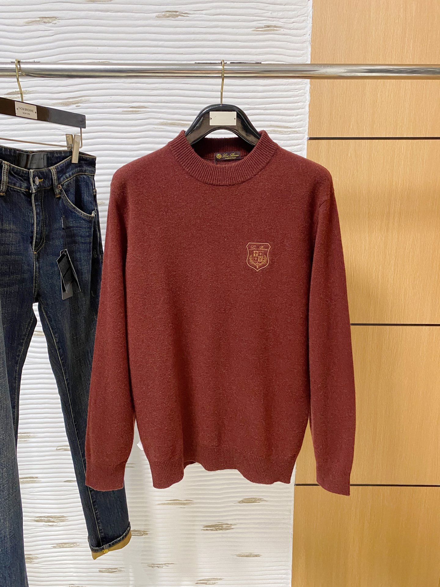 。lP🆕。高端100%美利奴羊毛 保暖更抗起球，秋冬新款高端羊毛套头针织毛衣，时尚刺绣图案提花时尚休闲织